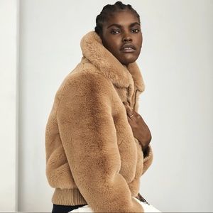 Banana Republic Petite Faux Fur Bomber